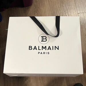 Balmain White Bag with Black Logo